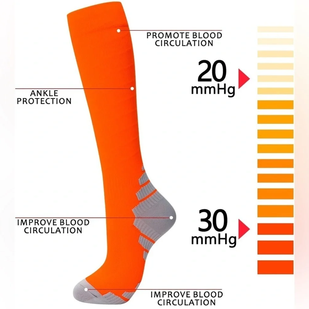 Sporty, Neon Compression Socks, 20-30mmHg compression (1 pair)